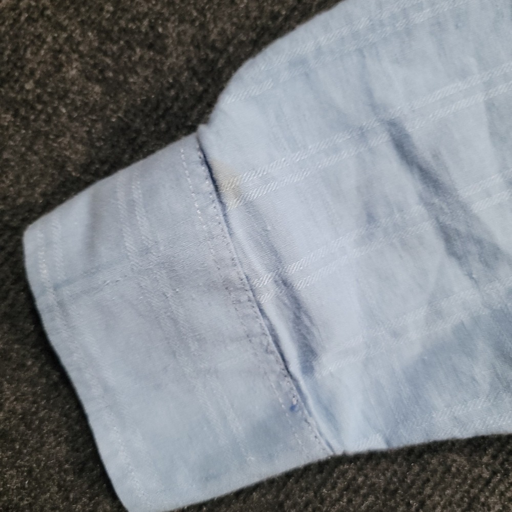Tommy Bahama Men Button Up Shirt‎ Large Linen Blend Blue Long Sleeve - Picture 5 of 16